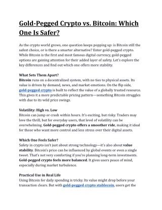 Gold-Pegged Crypto vs. Bitcoin_ Which One Is Safer_