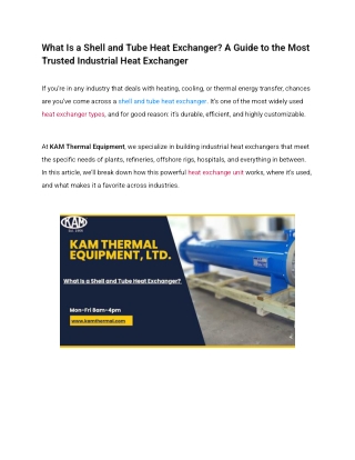 what is a shell and tube heat exchanger a guide
