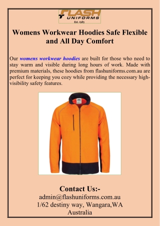 Womens Workwear Hoodies Safe Flexible and All Day Comfort