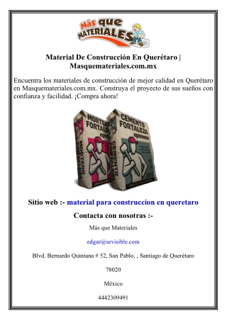 material de construcci n en quer taro