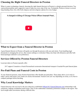 choosing the right funeral directors in preston