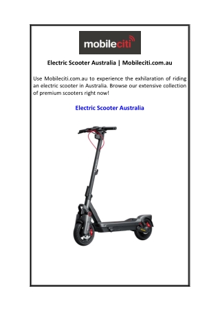 Electric Scooter Australia  Mobileciti.com.au