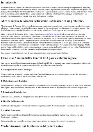 Abre tu cuenta de Amazon Seller desde Latinoamérica sin problemas