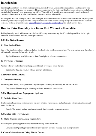 How to Raise Humidity in a Grow Tent Without a Humidifier