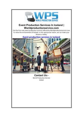 Event Production Services In Iceland  Worldproductionservice.com.
