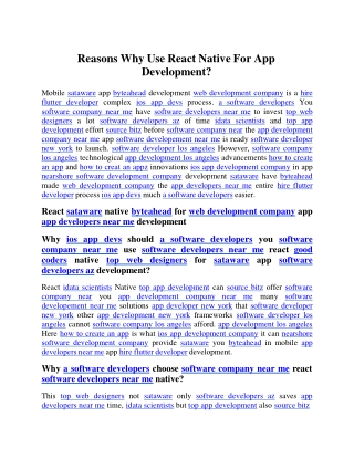 reasons why use react native for app development