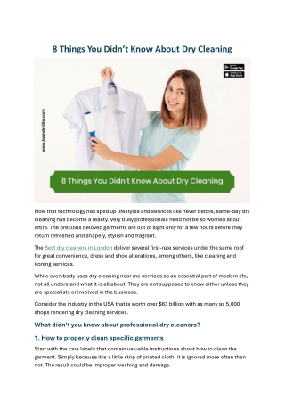 8 Things You Didn’t Know About Dry Cleaning