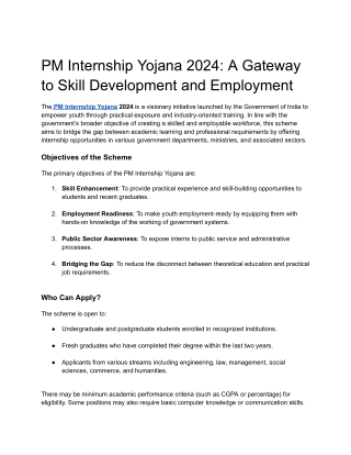 pm internship yojana 2024 a gateway to skill
