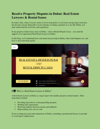 Resolve Property Disputes in Dubai: Real Estate Lawyers & Rental Issues