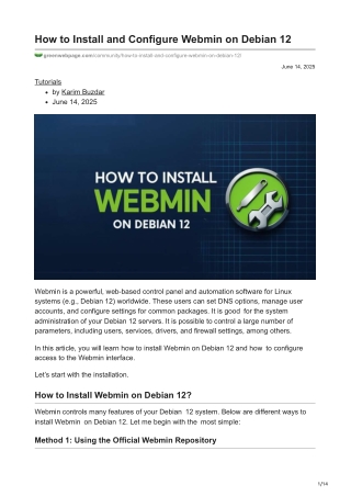 how to install and configure webmin on debian 12