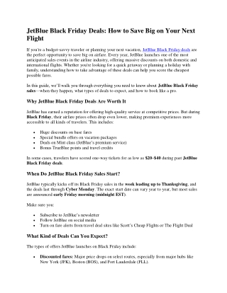 jetblue black friday deals how to save