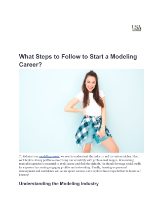 What Steps to Follow to Start a Modeling Career-USAModels