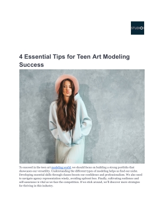 4 Essential Tips for Teen Art Modeling Success-Studio1.us