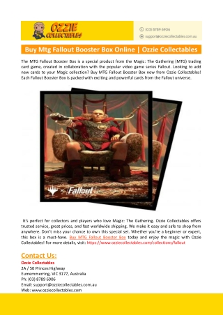 Buy Mtg Fallout Booster Box Online