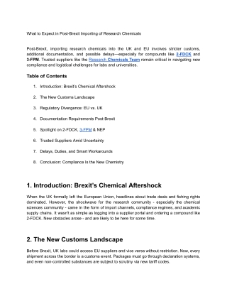 What to Expect in Post-Brexit Importing of Research Chemicals