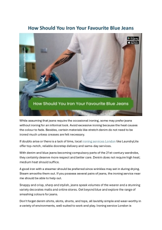How Should You Iron Your Favourite Blue Jeans