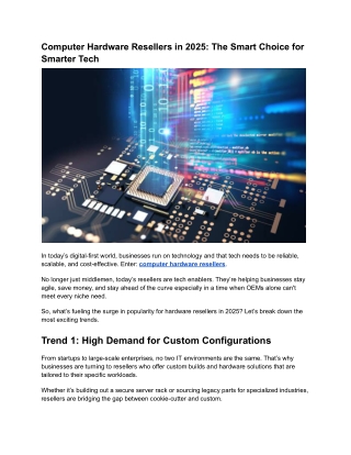 Computer Hardware Resellers in 2025_ The Smart Choice for Smarter Tech