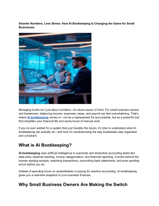 Smarter Numbers, Less Stress_ How AI Bookkeeping Is Changing the Game for Small Businesses