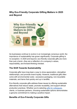 Why Eco-Friendly Corporate Gifting Matters in 2025 and Beyond