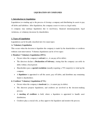 Liquidation
