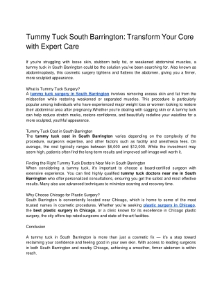 Tummy Tuck South Barrington Transform Your Core with Expert Care  Google Docs
