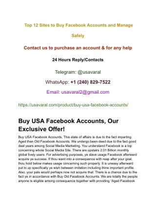 Top 12 Sites to Buy Facebook Accounts and Manage Safely