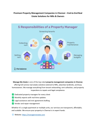 Premium Property Management Companies in Chennai – End-to-End Real Estate Soluti