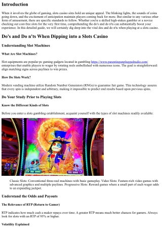 Do's and Do n'ts When Playing at a Slots Casino site