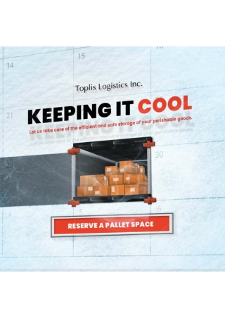 Reserve a Pallet Space with Toplis Logistics Inc.