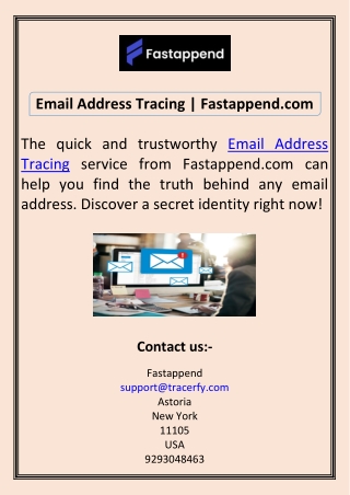 Email Address Tracing  Fastappend.com