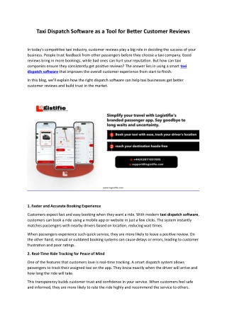 taxi dispatch software as a tool for better