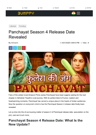 Panchayat Season 4: Expected Release Date, Cast & Plot Updates