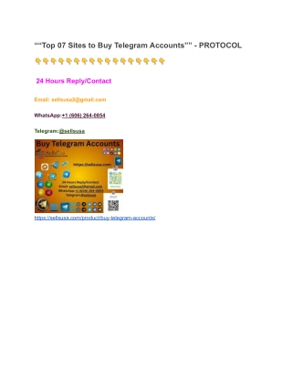 ““Top 07 Sites to Buy Telegram Accounts”” - PROTOCOL