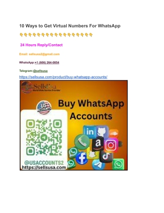 10 Ways to Get Virtual Numbers For WhatsApp