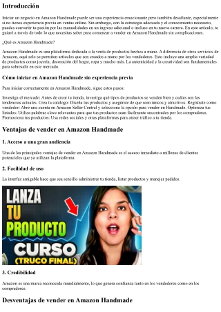 Cómo iniciar en Amazon Handmade sin experiencia previa