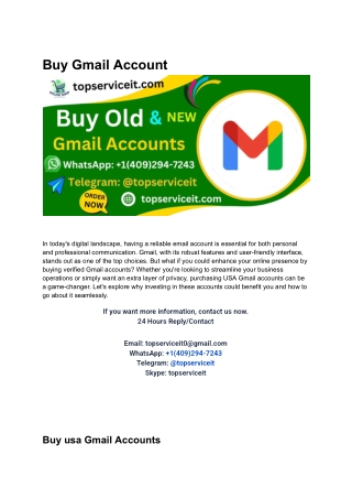 Buy Gmail Accounts