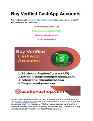 Buy Verified CashApp Accounts