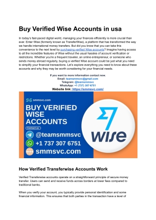 Verified Wise Accounts for Freelancers & Businesses