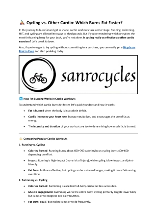 Cycling vs. Other Cardio Which Burns Fat Faster