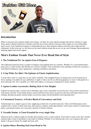 Men's Fashion Trends That Never Head Out of Design