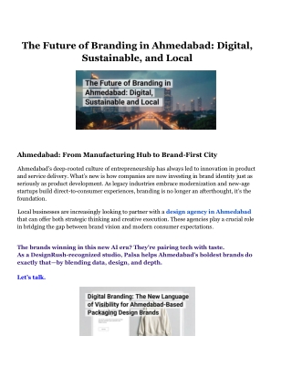 The Future of Branding in Ahmedabad Digital, Sustainable, and Local