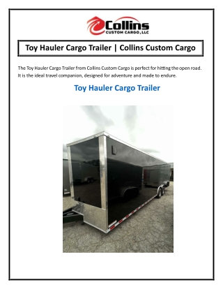 Toy Hauler Cargo Trailer  Collins Custom Cargo