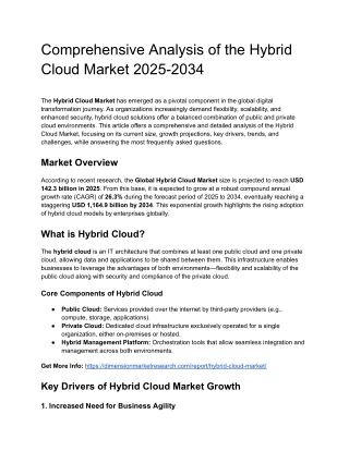 Comprehensive Analysis of the Hybrid Cloud Market 2025-2034