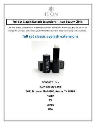 Full Set Classic Eyelash Extensions  Icon Beauty Clinic