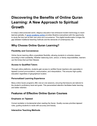 Discovering the Benefits of Online Quran Learning_ A New Approach to Spiritual Growth
