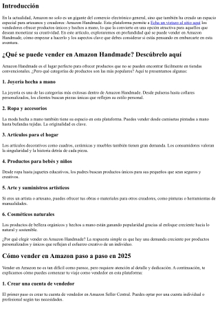 ¿Qué se puede vender en Amazon Handmade? Descúbrelo aquí