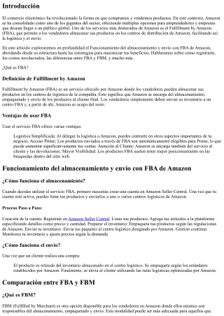 Funcionamiento del almacenamiento y envío con FBA de Amazon