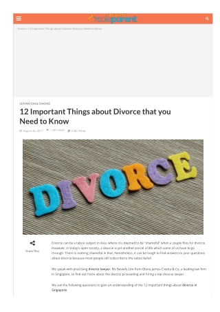 12 Important Things about Divorce that you Need to Know