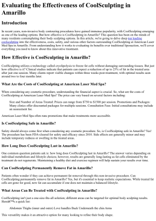 evaluating the effectiveness of coolsculpting