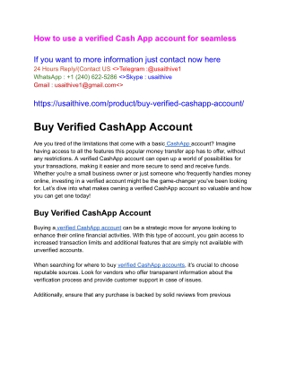 What are the top 5 sites to buy verified cash app accounts  (1)